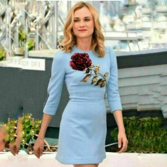 Dolce And Gabbana Blue Short Night Out Dress Size 40 IT S US - Picture 9 of 15